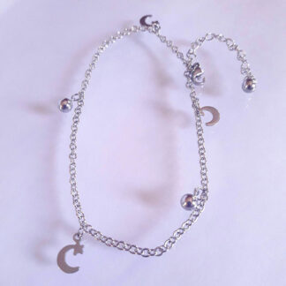 Pulsera/Tobillera con dijes de medialunas de 29 cms