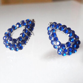 Aros Gota de strass azul