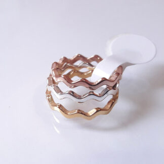 Anillo "Olas" triple