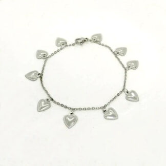 Pulsera de acero Corazones