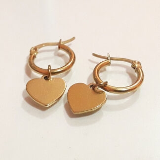 Aros Corazón / Mariposa acero dorado
